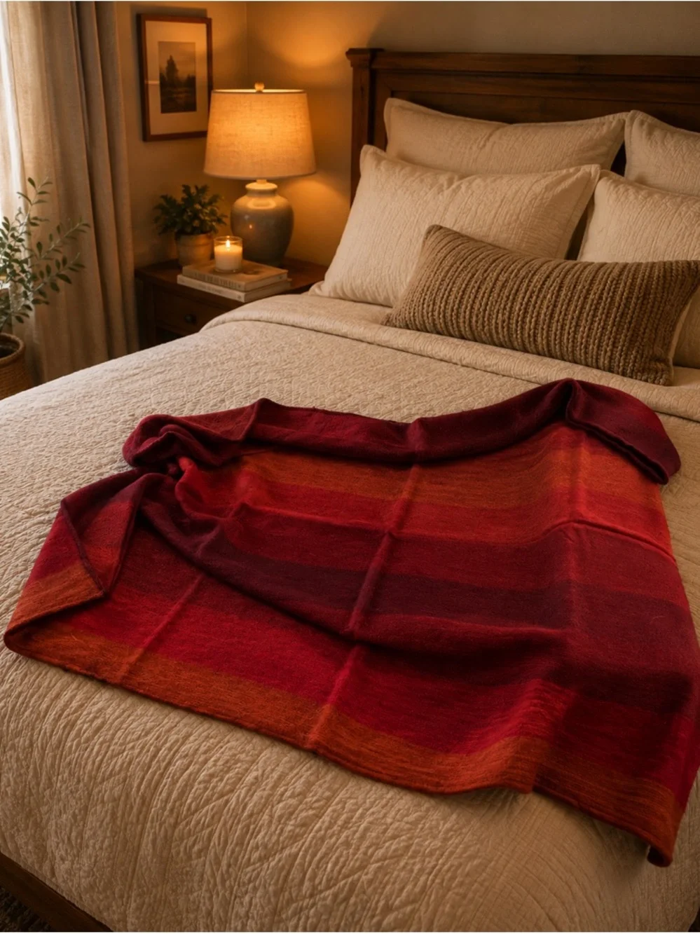 New - Alpaca Gradient Red & Orange Cozy Throw